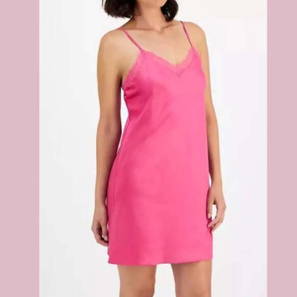 INC International Concepts Other - I.N.C. International Concepts Satin Lace-Trim Chemise - Divine Berry NWT Sz L